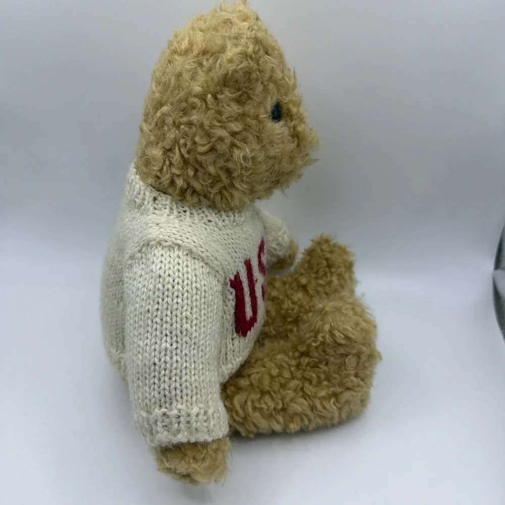 1992 Ty Beanie Baby Tan Bear w/ USA‎ Sweater Red White Patriotic 8